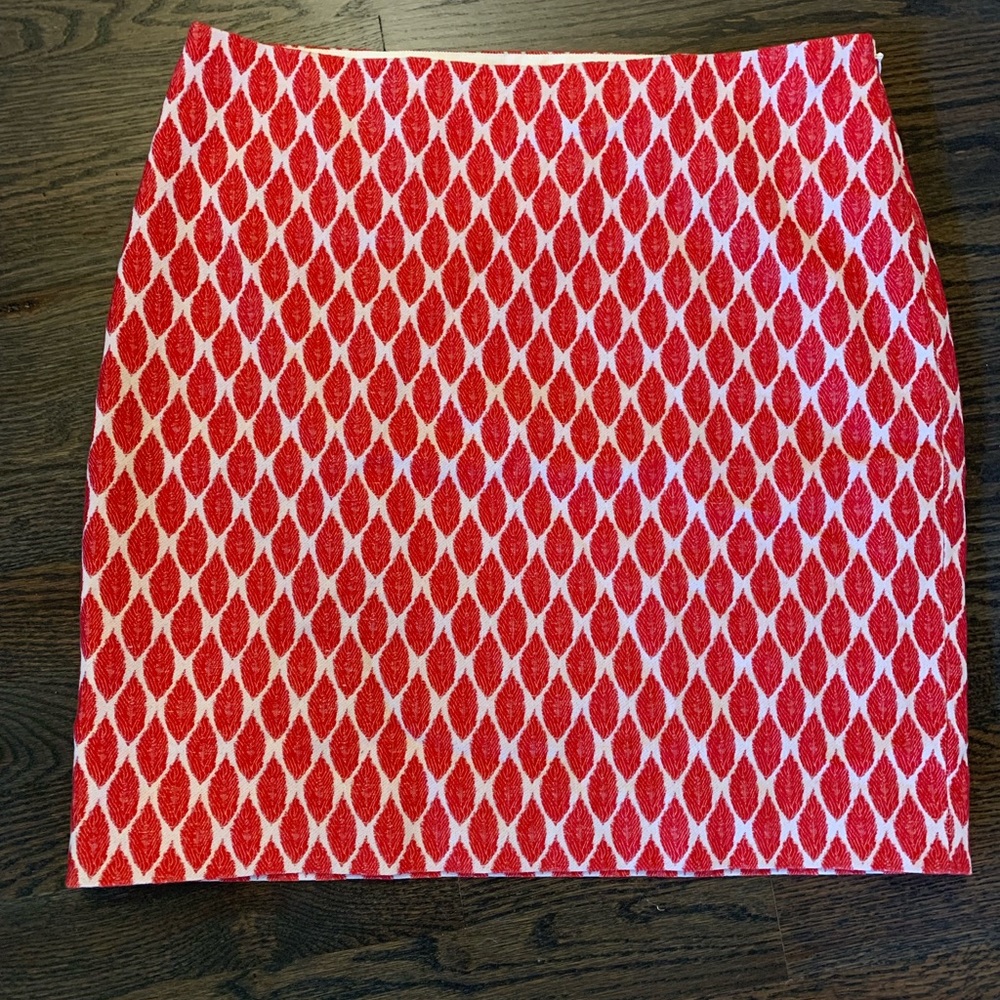 Ann Taylor Red and Cream Knit Skirt